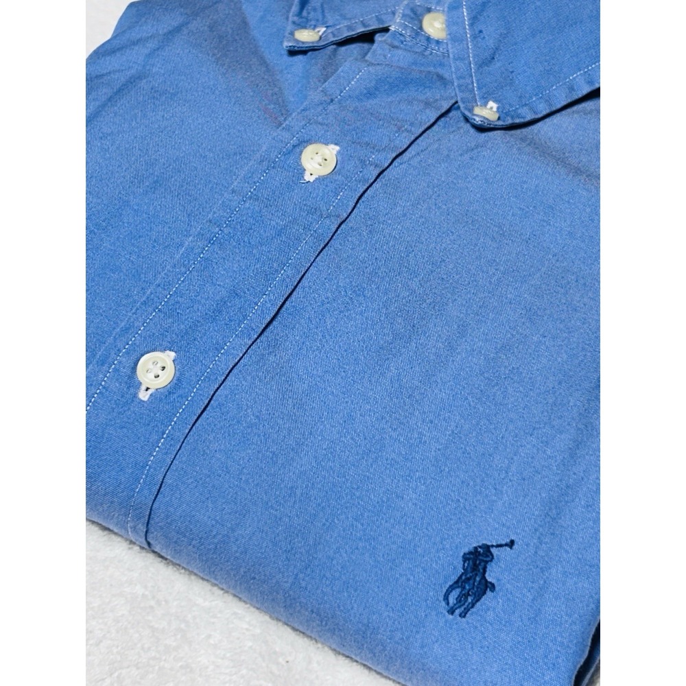 Polo Ralph Lauren Mens Long Sleeve Dress Shirt Classic Fit Blue 17.5; 32/33 MINT